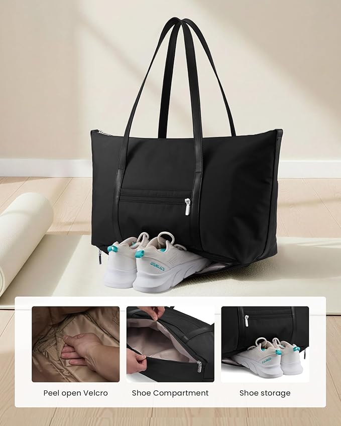 LOVEVOOK Gym Bag for Women, Small Sport Duffle with Shoe Compartment, Weekender Travel Tote for Work Yoga Workout
