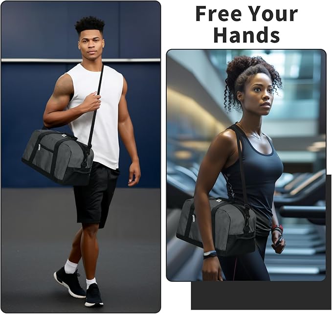 Small Gym Bag 14 inch lightweight Carry On Mini Duffel Bag for Travel Sport - Dark Grey