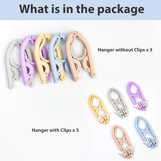 Travel Hangers, Cruise Ship Essentials Travel Essentials, Portable Cruises Must Haves 2025, Folding Hangers for Suitcase, RV Camping Airplane Europe Vacation Essential (10, Mixed)