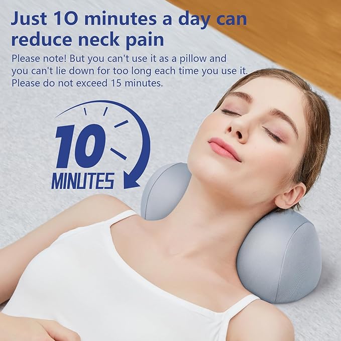 ComfortLife Small Neck Stretcher Pillow for Pain Relief, Medium Soft Cervical Traction Device Neck Mild Support Pillow Foam Cervical Neck Pillow for Tension Muscle Relax Relief (Grey)