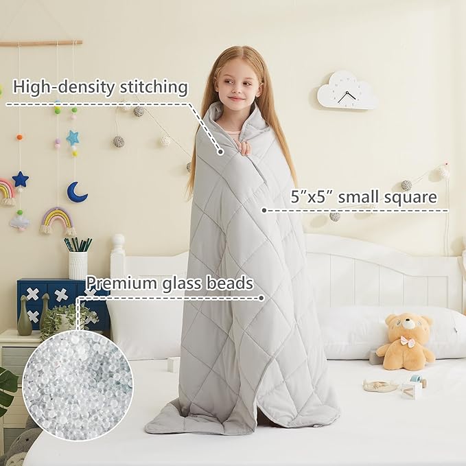 L'AGRATY Weighted Blanket - 36"x48" 3lbs Microfiber Material with Glass Beads Small Blanket for All-Season Summer Fall Winter Soft Thick