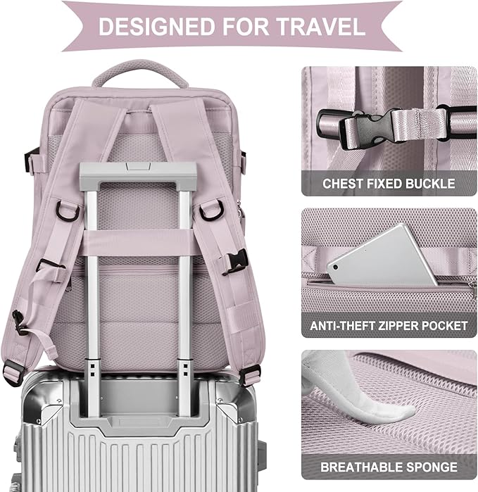 WONHOX Large Travel Backpack Carry on Flight Approved Laptop Work Business Backpack for Women Men Mochila de Viaje