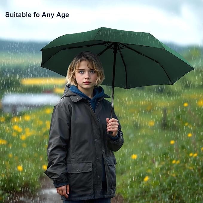 SoulRain Travel Umbrella - Compact Umbrella for Rain - Perfect Large Auto Folding Umbrella - Ideal Car umbrella, Small umbrella, and Travel Companion