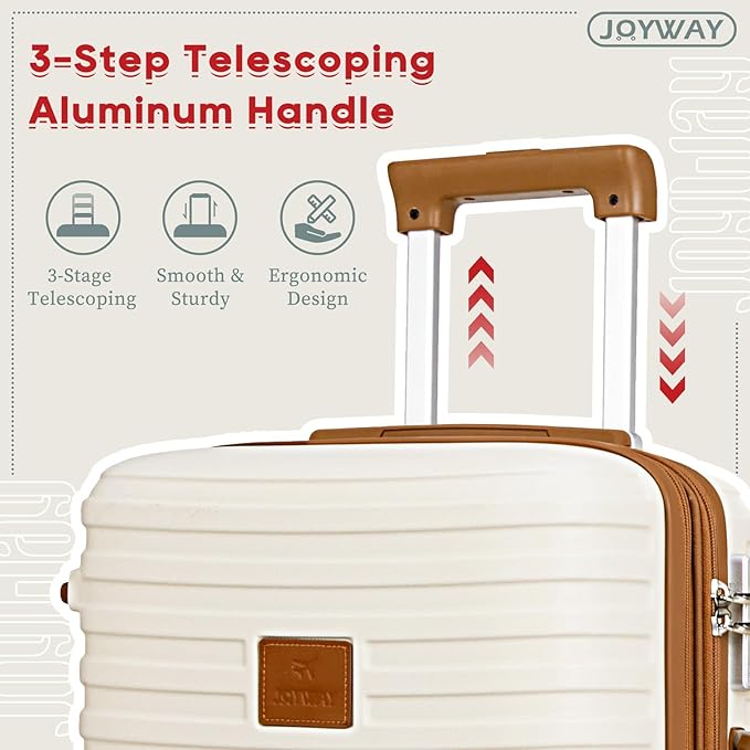 Joyway Expandable Luggage Sets 5 Piece, Lightweight Hard Shell Travel Suitcase Set with Spinner Wheels and TSA Lock