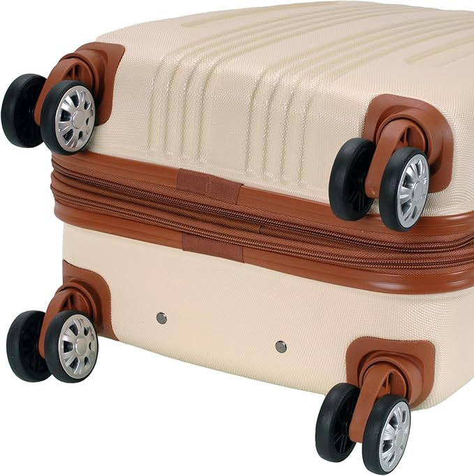 Rockland London Hardside Spinner Wheel Luggage, White, Carry-On 20-Inch