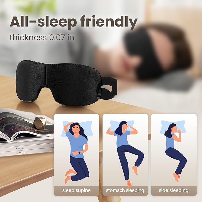 100 Packs Disposable Sleep Masks Bulk, Blackout Blindfolds for Men Women, Soft Eyemasks Adjustable for Sleeping Travel Yoga, Light Blocking Night Eye Mask for Party Games Team Building