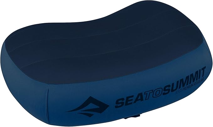 Sea to Summit Aeros Premium Inflatable Travel Pillow, Regular, Navy Blue
