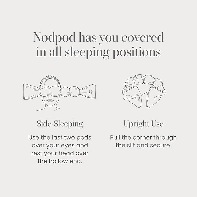 Nodpod Mineralized Silk Gentle Pressure Sleep Mask - Strap-Free, Light-Blocking Design for Sleep, Travel & Relaxation - Weighted Eye Pillow, Machine Washable (Pearl)