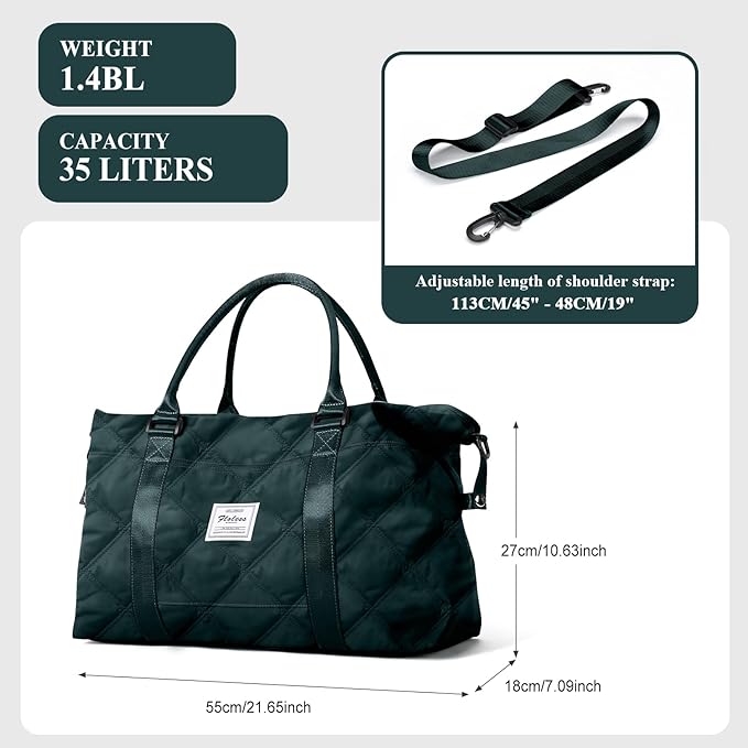 HYC00 Travel Duffel Bag,Carry-on Overnight Weekender Bags for Women,Sports Tote Gym Bag with Wet Pocket