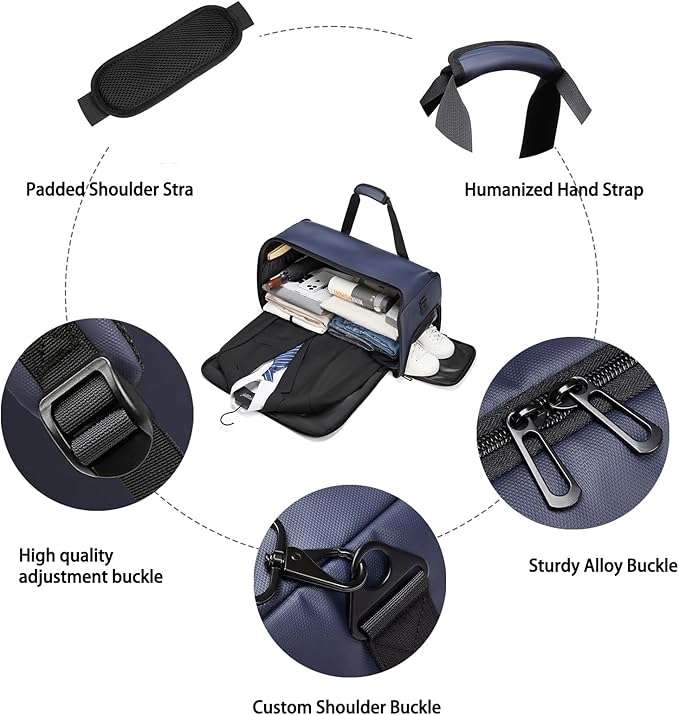 Garment Bags for Travel,45L Carry on Convertible Garment Duffle bag for Men Women - 3 in 1 Hanging Suit Travel Bag with Shoulder Strap