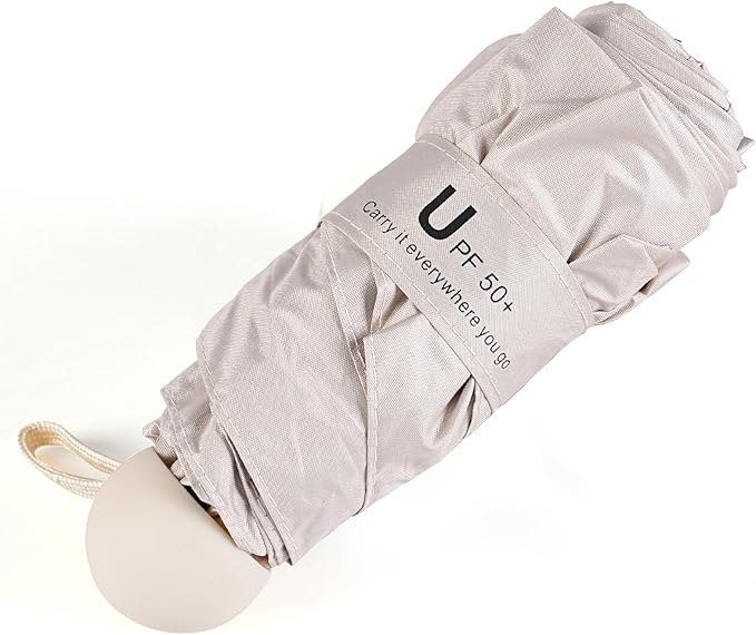Mini Umbrella for Travel, Compact Folding Umbrella with Case, Lightweight 0.45lb Small Pocket for Backpack and Purse, Rain and Sun Protection - UPF 50+ Windproof Travel Umbrella Compact Mini for Outdoor Use