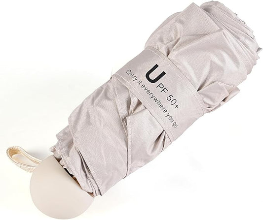 Mini Umbrella for Travel, Compact Folding Umbrella with Case, Lightweight 0.45lb Small Pocket for Backpack and Purse, Rain and Sun Protection - UPF 50+ Windproof Travel Umbrella Compact Mini for Outdoor Use