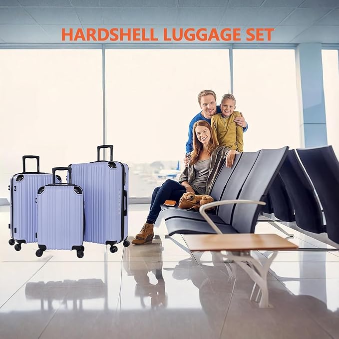 OUZZO Luggage Sets 2 Piece Expandable 20/24 Inch Suitcase with Double Spinner Wheels Lightweight ABS+PC Hardshell Travel Suitcase Sets with TSA Lock USB Port Business & Family Trips