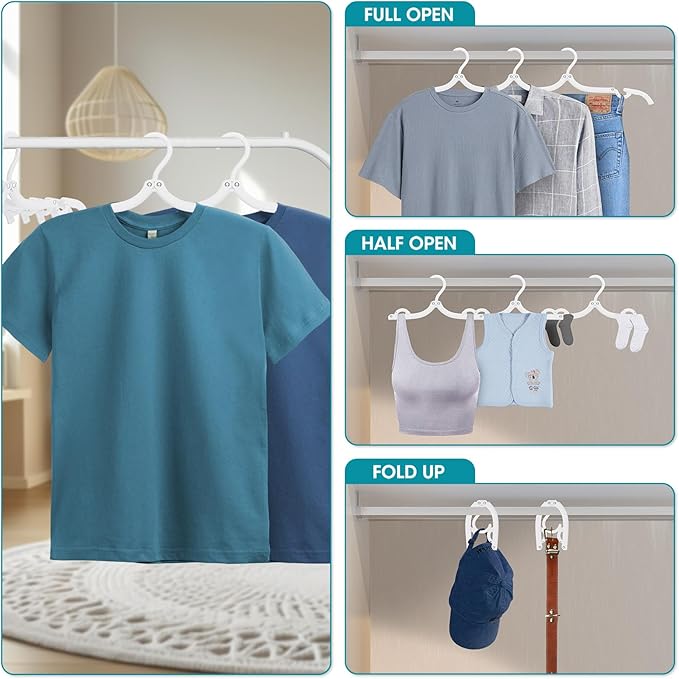 30 Pcs Travel Hangers Portable Foldable Travel Hanger Organizer, Plastic Cruise Essentials Clothes Drying Rack Folding Hangers for Camping Flying RV Europe Vacation Essentials Suitcase, White