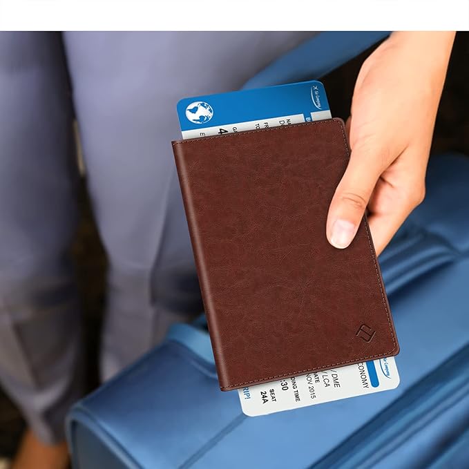 FINTIE Passport Holder, Slim Travel Wallet RFID Blocking Card Case Cover Passport Cover Protector Essentials with Credit Card Slots for Women/Men | Slim, RFID Blocking, Card Case Cover, Essentials, Credit Card Slots