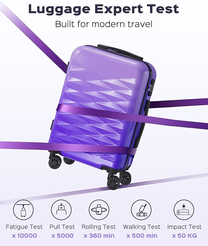 Suitour Luggage Sets 2 piece, Hardshell Lightweight Travel Suitcase with Spinner Wheel 20/28 inch Travel Suitcase set…