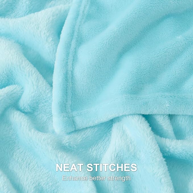 Hansleep Fleece Robin Egg Blue Twin Blanket, Super Soft Flannel Fuzzy Plush Cozy Blanket for All Seasons, Robin Egg Blue, Twin 60x80 Inches