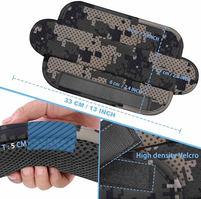 ZINZ 2-Pack Universal Shoulder Pad with Ultra thick Cushion for Bag Luggage Bag Crossbody, Plus Long & Anti-Slip & Breathable,Camouflage gray-2pack