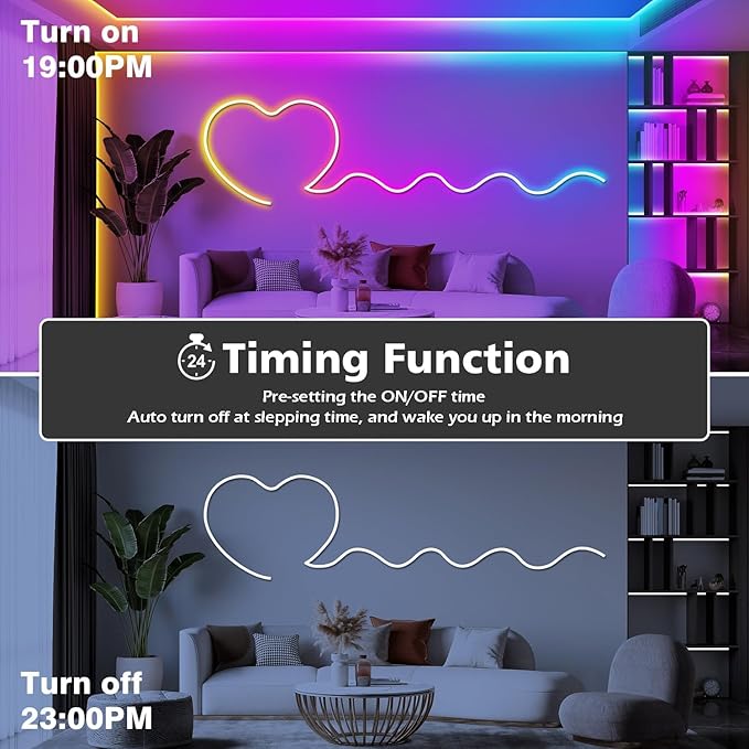 SINLEY Led Neon Rope Lights 100FT,Control with App/Remote,Flexible Led Rope Lights,Multiple Modes,IP68 Outdoor RGB Neon Lights Waterproof,Music Sync Gaming Led Strip Lights for Bedroom Indoor