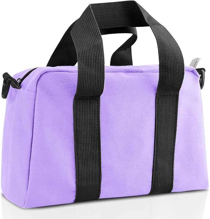 Small Tool Bag, Canvas Tool Storage Bag, Large Capacity Multipurpose Zipper Soft Tote Organizer Pouch for Electrician, Plumbing, Gardening,Tools Bags for Men (Purple, 14 Inch)