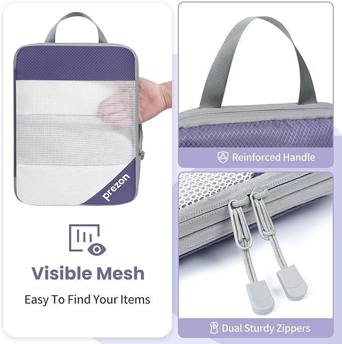 Compression Packing Cubes for Travel, Lightweight Vacation Travel Essentials, Travel Accessories for Suitcase Organizer Bags Set, Durable Luggage Organizer