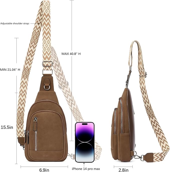 CLUCI Crossbody Bags for Women Men,Leather Sling Bag Cross Body Backpack for Woman Gifts for Women Birthday Unique