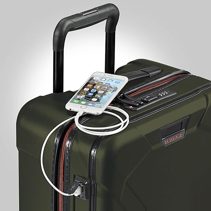 Briggs & Riley Domestic 22" Carry On Spinner - Luggage for Travel, Suitcases with Wheels, Hardside Rolling Bag for Men & Women, Self-Repairing Zipper - Torq Collection, Hunter Green