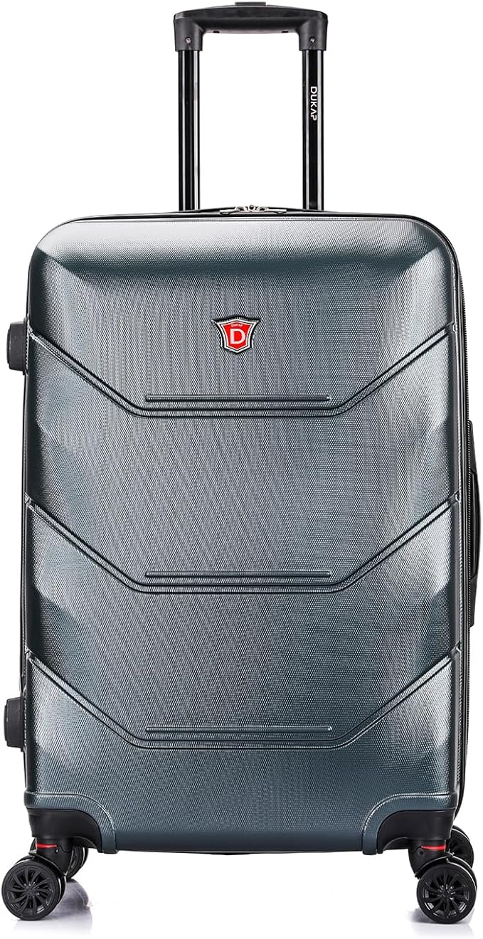 DUKAP ZONIX Luggage with Spinner Wheels | Durable Lightweight Hardside Suitcase, Spacious Travel Bag with Handle and Trolley | 26 Inch Medium Checked Luggage | Green