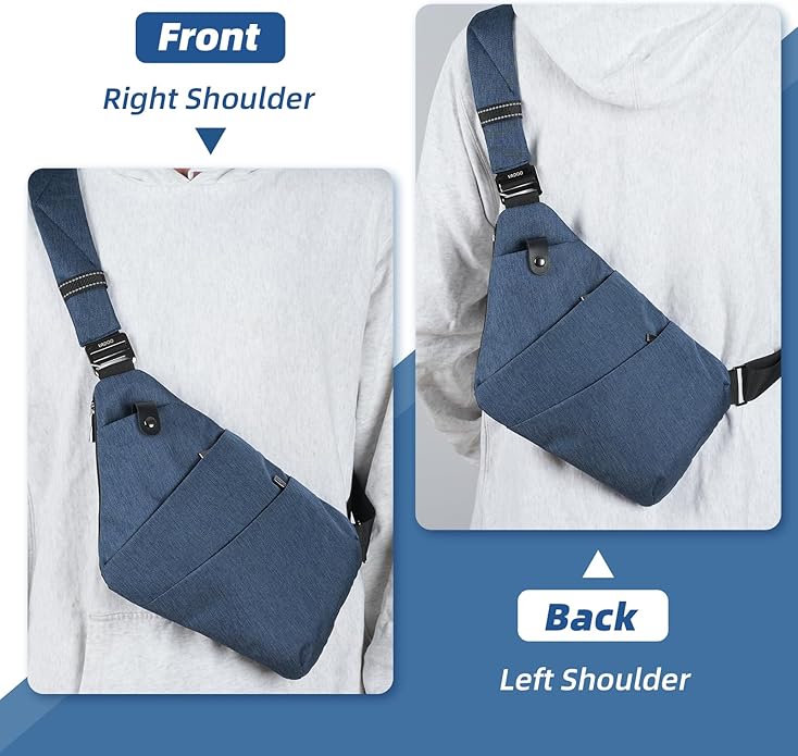 VADOO Sling Bag - Anti-theft Crossbody Shoulder Bag for Men and Women