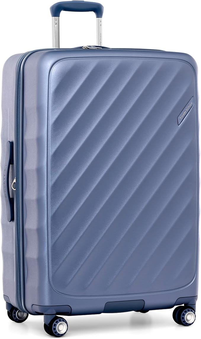 Traveler's Choice Elm Expandable Spinner Luggage Set, Matte Navy, Large Checked 29-Inch