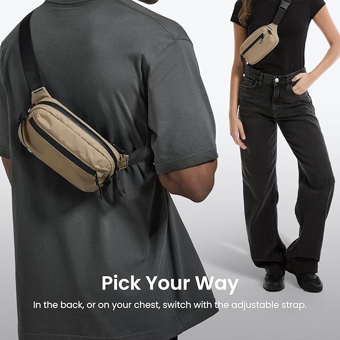 tomtoc 1.5L Sling Bag with RFID Blocking, Crossbody Bag Minimalist Chest Shoulder Pack for Men and Women, Water-resistant Lightweight Carry Casual Daypack for Travel, Daily Use