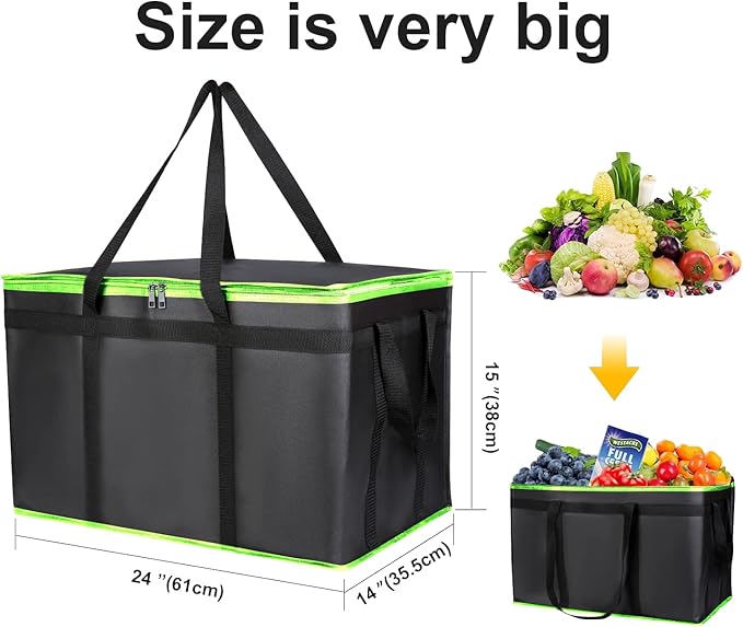 musbus XXXL Insulated Food Delivery Bag Cooler Bags Keep Food Warm Catering Therma for doordash Catering Cooler Bags Keep Food Warm Catering Therma Catering Shopper hot Black