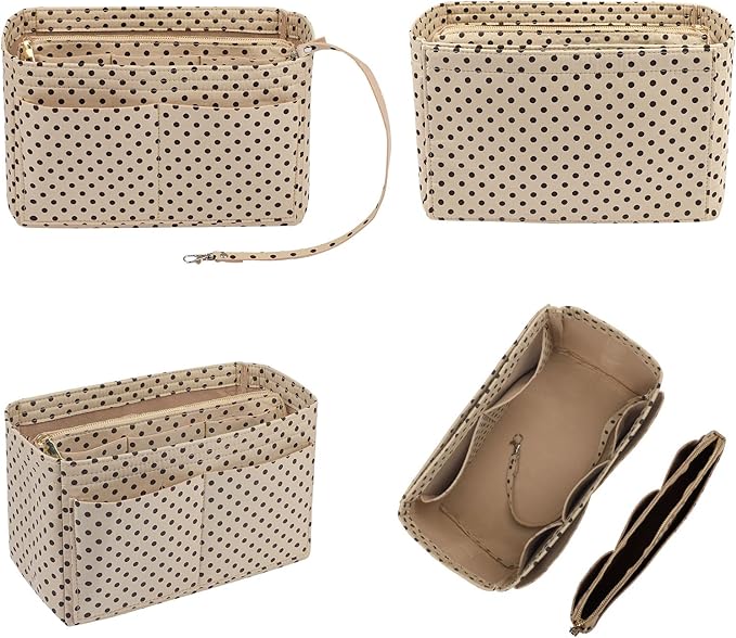 ZTUJO Purse Organizer Insert, Felt Bag Organizer with Metal Zipper, Handbag & Tote Shaper, For Speedy Neverfull Tote, 7 Sizes