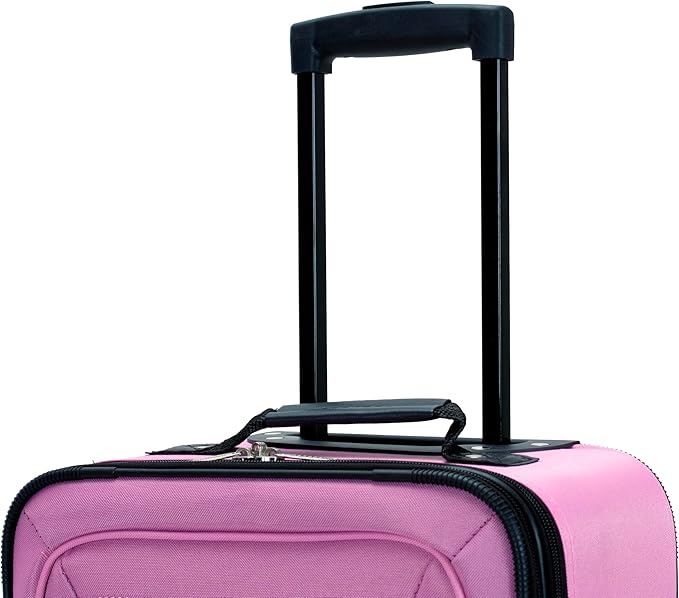 Rockland Fashion Softside Upright Luggage Set, Expandable, Pink, 2-Piece (14/19)