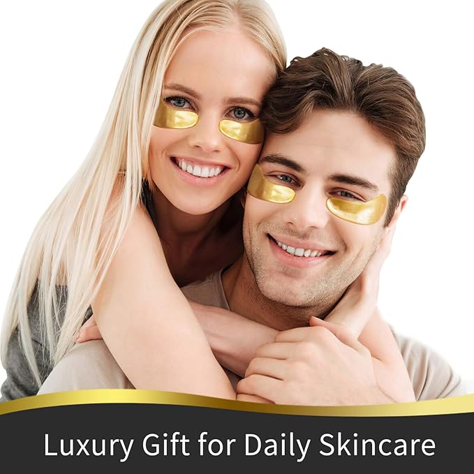 Under Eye Patches, 20 Pairs Eye Mask for Dark Circles,Puffy Eyes,Undereye Bags,Wrinkles,Eye Mask Patches with Hyaluronic Acid, 24K Gold,Rose & Aloe Vera,Eye Treatment Skin Care for Men & Women Gift