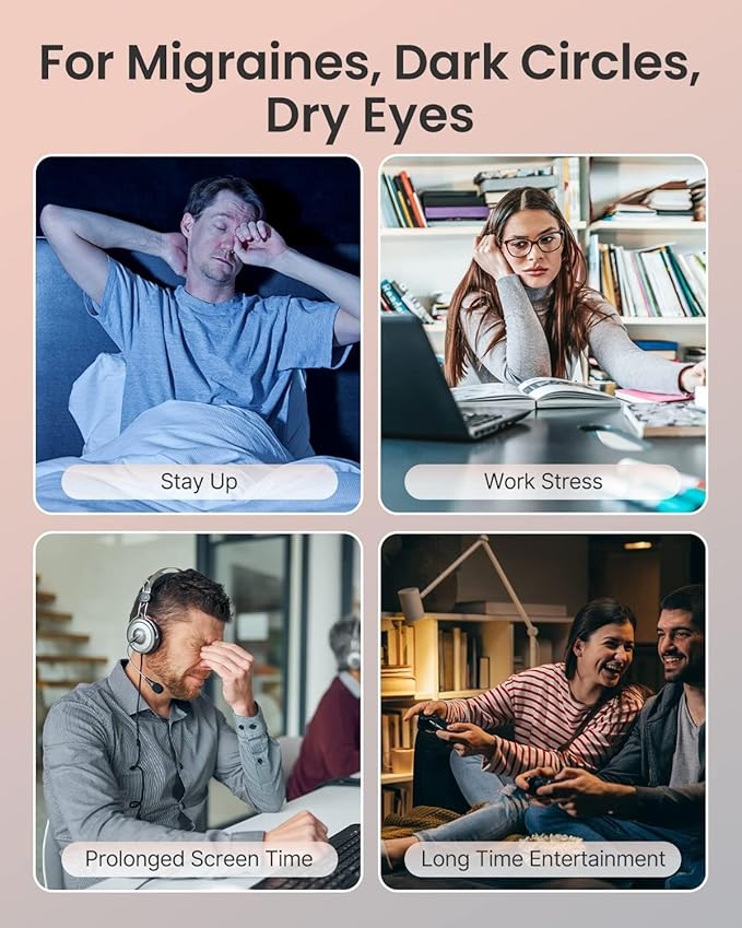 RENPHO Eyeris 1 Eye Massager with Heat, Birthday Day Gifts for Women Men Mom Dad Her Him, Eye Mask for Migraine, Smart Sleep Mask for Dry Eyes Relax, Reduce Strain