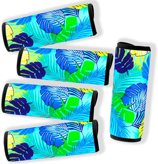 5 Pack Neoprene Luggage Handle Wraps for Suitcase Travel Luggage Tags/Identifiers/Marker/Grips