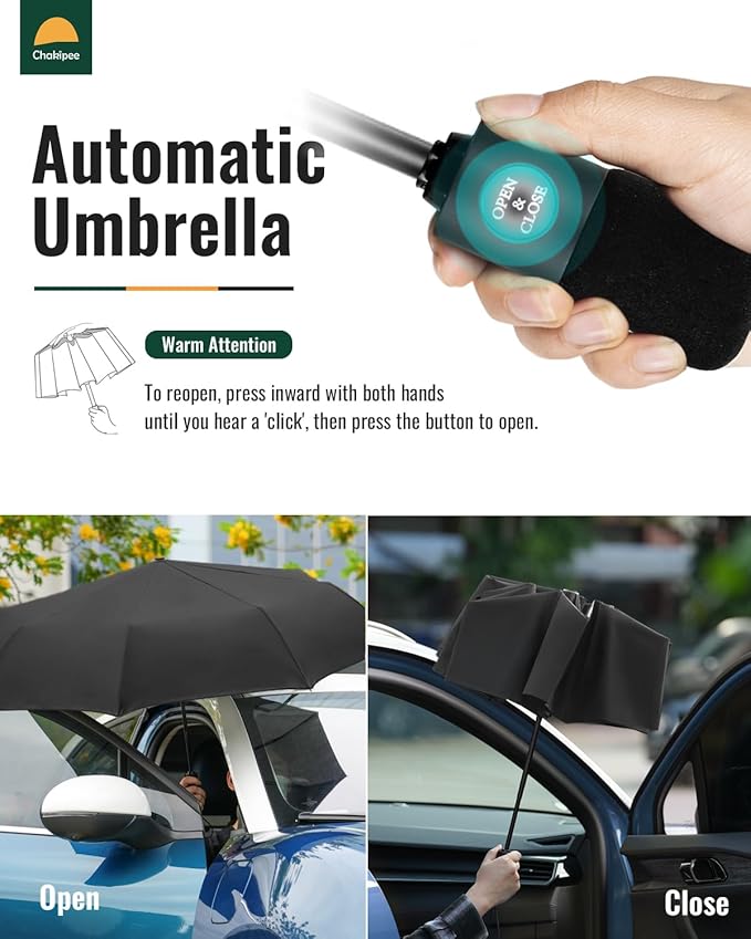 Travel Compact Umbrella Windproof - Portable Automatic for Rain, Folding Umbrella for Men and Women, Portable 210T Fabric