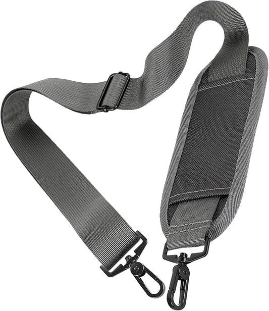 Taygeer Crossbody Strap Replacement, Universal Duffle Messenger Shoulder Bag Strap Detachable Padded Adjustable Belt with Metal Hook Clip for Briefcase Carrier Satchel Laptop Case Duffle Bag, Grey