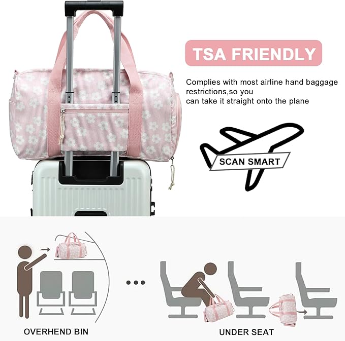BLUBOON Duffle Bag Girls Kids Cute Gym Bag with Shoes Compartment & Wet Separation Waterproof Sports Overnight Travel Bag