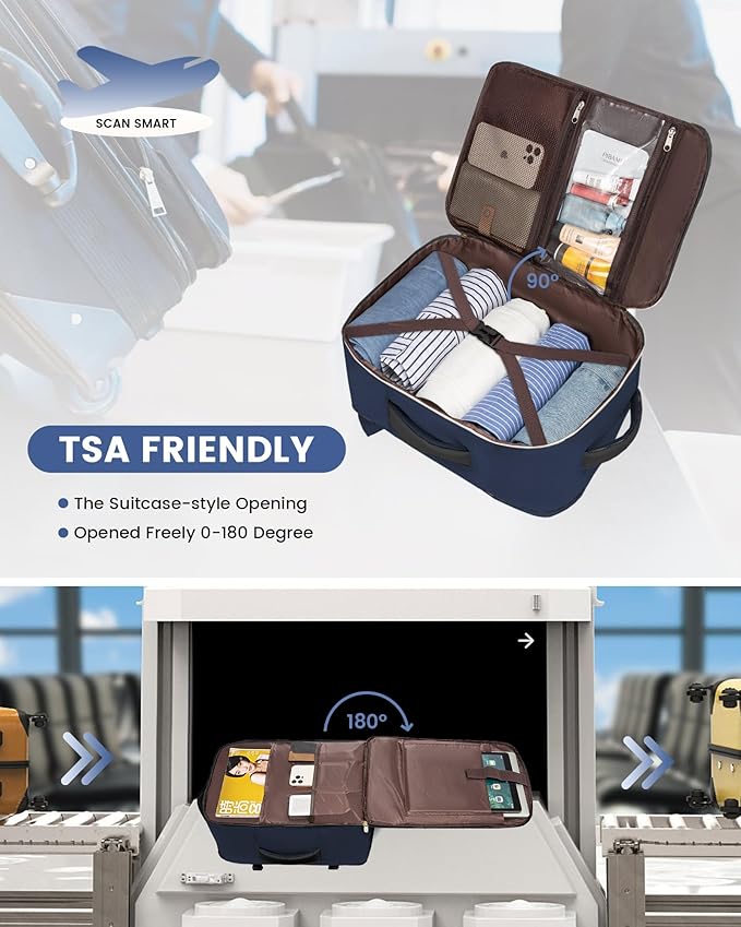 LOVEVOOK Carry On Backpack, 40L Travel Backpack Women with 3 Packing Cubes, TSA Airline Approved Suitcase Bag as Personal Item, Waterproof 17 inch Laptop Backpack for Weekender Overnight, Dark Blue