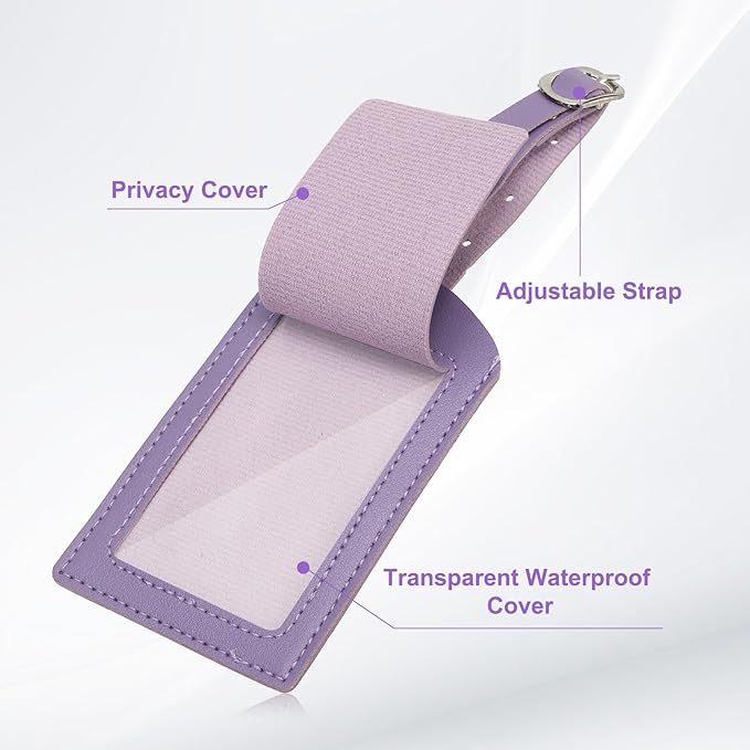 PATIKIL Passport Holder for Travel, Initial Passport Cover and Luggage Tag Set with Alphabet Chenille Letter Patch Travel Wallet Bag Suitcase Identifier for Women Family Travel Purple W