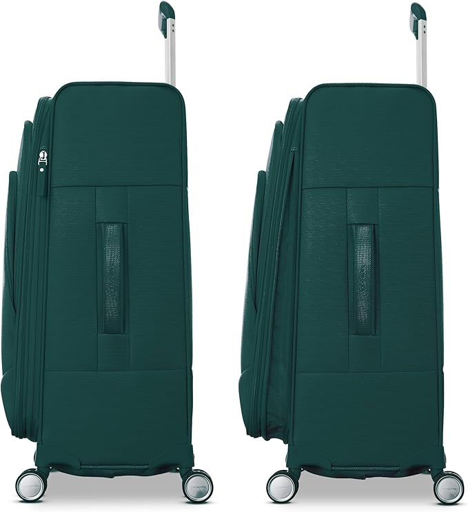 Samsonite UpLIFT Lightweight Medium Checked Softside Luggage with Spinner Wheels - Expandable - Airline-Approved, Polyester Soft Suitcase for Ultra Light Travel - Emerald Green