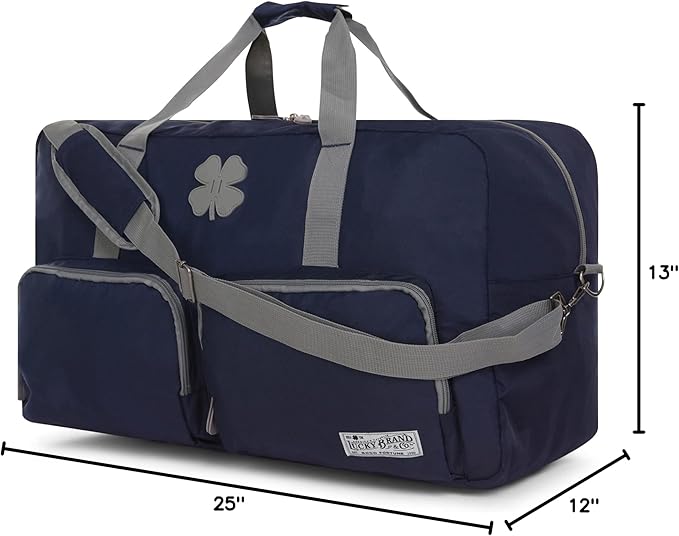 Lucky Travel Duffel Bags 65L, Gym Bag, Travel Bag & Large Duffle Bag for Men, Foldable Overnight Weekender Bags for Women & Men with Adjustable Shoulder Strap, Navy