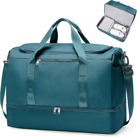 Extra Large Travel Duffle Bag,Carry on Overnight Weekend Bag with Shoes Compartment,Weekender Bags for Women for Travel Business Trips Sport Hospital