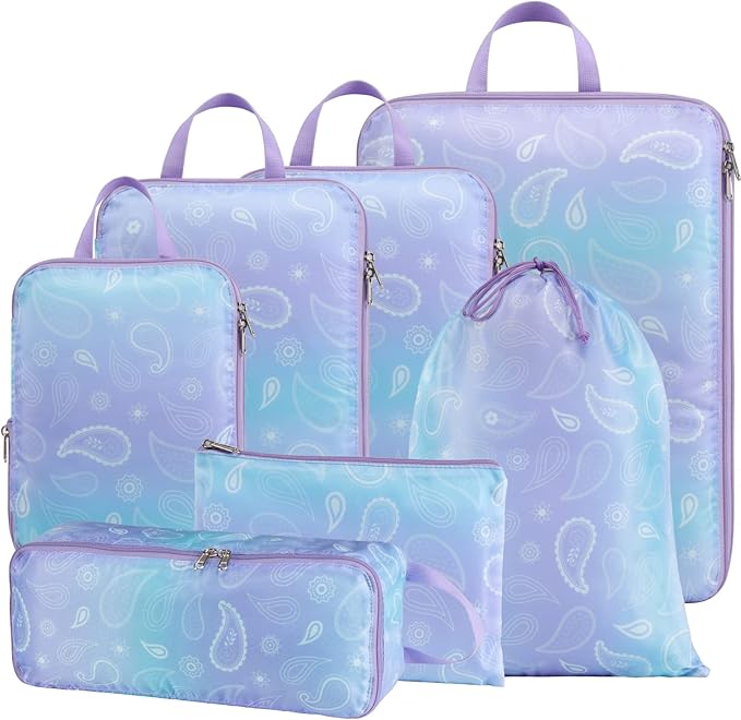 Cambond Compression Packing Cubes for Travel - Lightweight Expandable Travel Bags Luggage Organizers Travel Essentials Compression Cubes for Travel Space Saver for Carry on Suitcases Organizer
