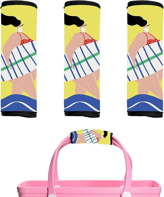 Luggage Handle Wrap 3Pcs Suitcase Identifier - Bogg Bag Strap Wrap Cover, Easy Identification Bright Neoprene Marker Sleeve Grips Comfort Travel Accessories for Airport (Y20)