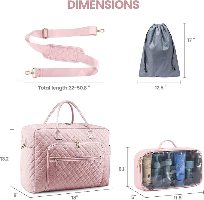 LOVEVOOK Travel Duffle Bag - Women's Weekender Carry On Overnight Laptop & Gym Bag With Toiletry/Shoe Pocket, Hospital Labor Bag