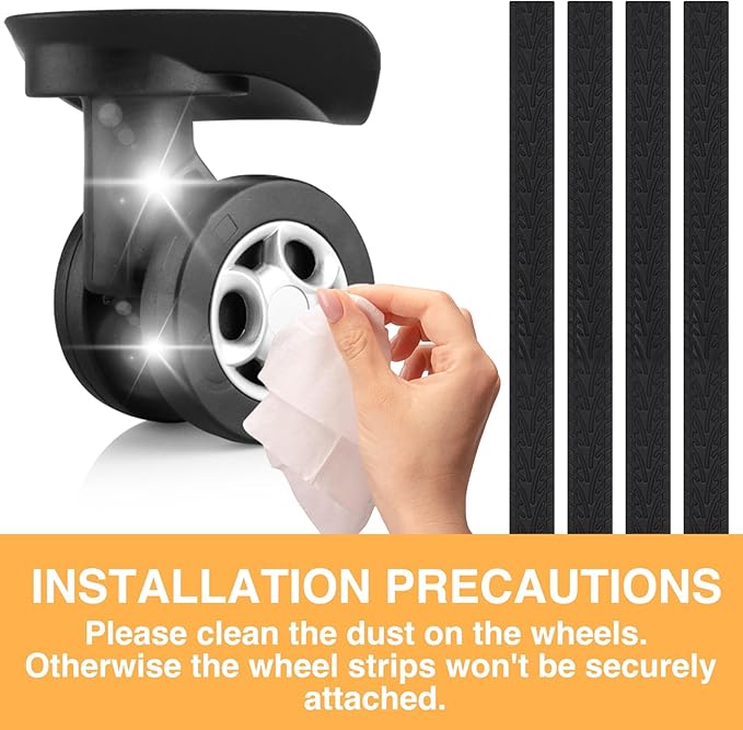 8 Pcs Silicone Luggage Wheel Covers for Rolling Suitcases, Cuttable Luggage Wheel Protector Silent Noise Reduction Shock