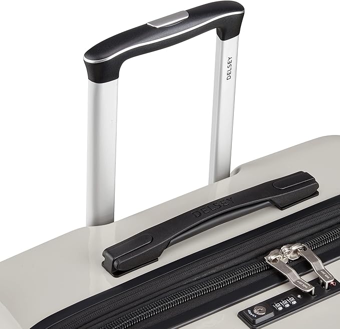 DELSEY PARIS Cruise 3.0 Hardside Expandable Luggage with Spinner Wheels, Glossy Ivory, Checked-Large 28 Inch